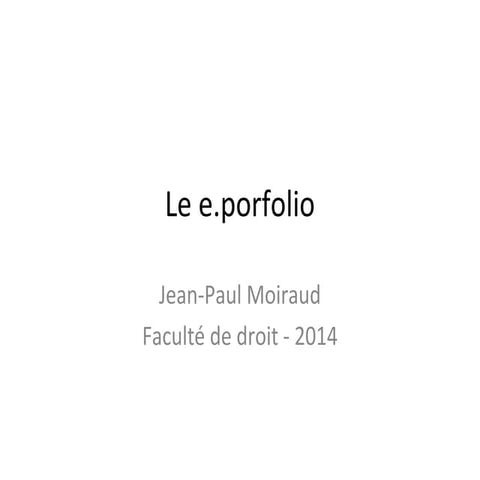 E.porfolio cours