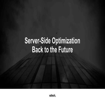 Практическая оптимизация сервер сайд: современные реалии
