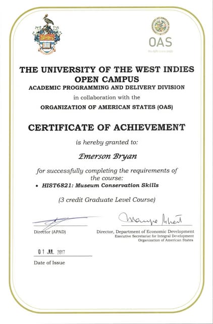 University Certificate: Museum Conservation Skills