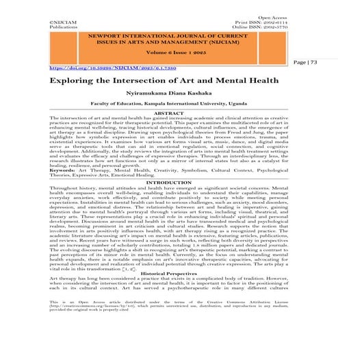 Exploring the Intersection of Art and Mental Health (www.kiu.ac.ug) | PDF