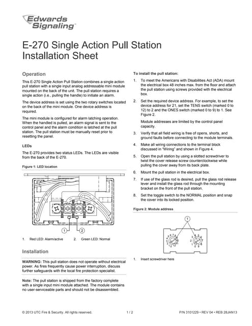 Edwards Signaling 125STRNR1248D Installation Manual | PDF