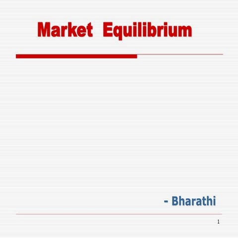 Market equilibrium in Microeconomics subject