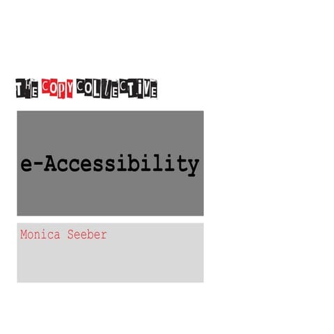 E-accessibility and WCAG2.0 presentation