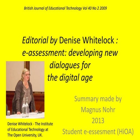 E assessment- developing new dialogues for the digital age