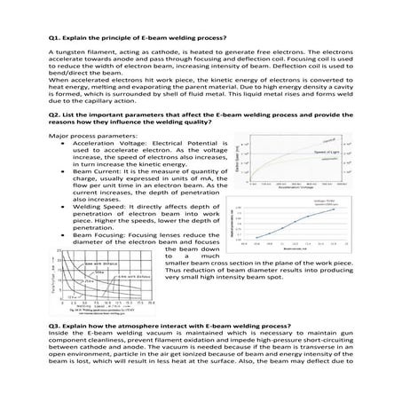 E beam welding questions