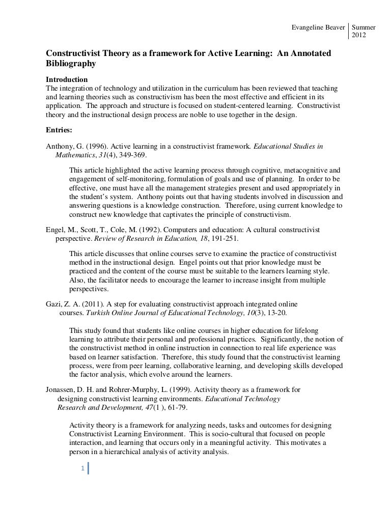 Annotated bibliography as a tools picture