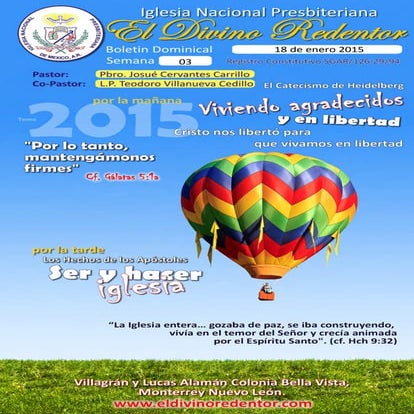 Boletín Dominical Semana 3- 18 de enero 2015