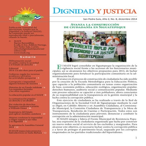 ¨Dignidad y Justicia¨  8 Edición 