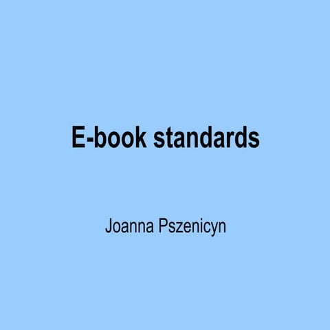 E book standards