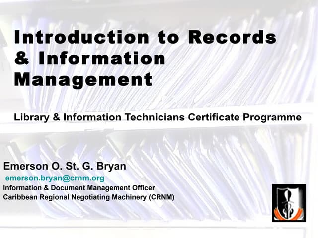 Effective Records Management | PPT