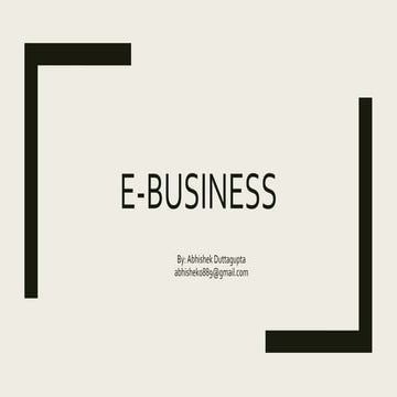 E-Business & E-Commerce Basics