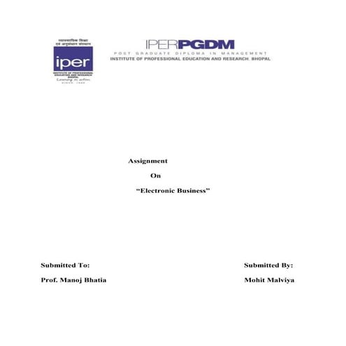 E business assignment