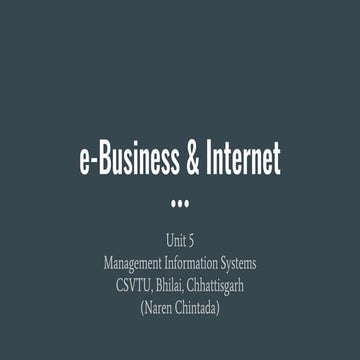 E business &amp; internet, mis, csvtu