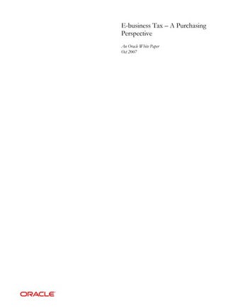 Oracle E business tax purchasing whitepaper