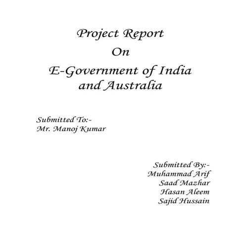E-Government of India and Australia