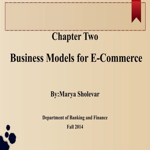 Chapter Two E commerc business model