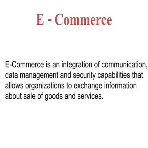 E  Commerce