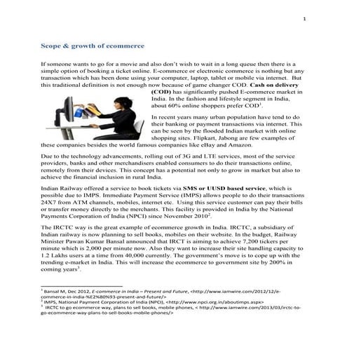 Ecommerce- scope and growth | DOCX