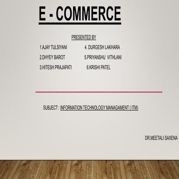 E - COMMERCE 01 | PPT