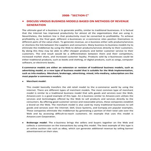 E commerce 2008 section-c