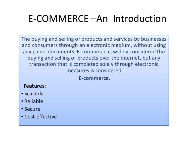 E commerce and its applications