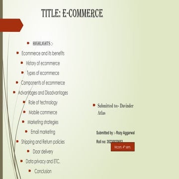 E-commerce and Its Benefits presentation