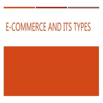 E commerce and its types