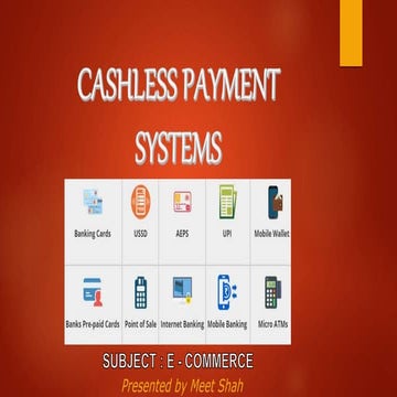 E commerce cashless payment system