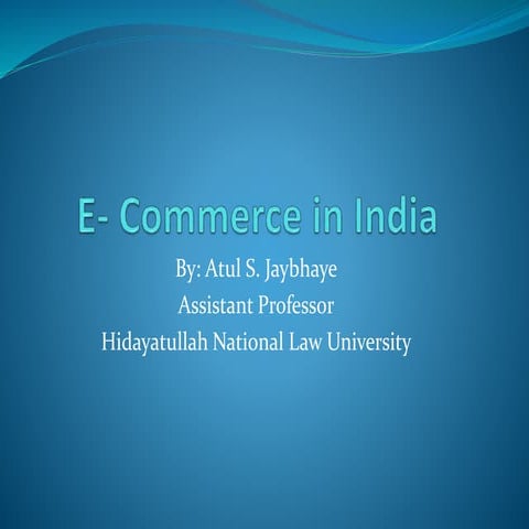 E  commerce in india