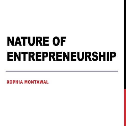 Nature of Entrepreneurship