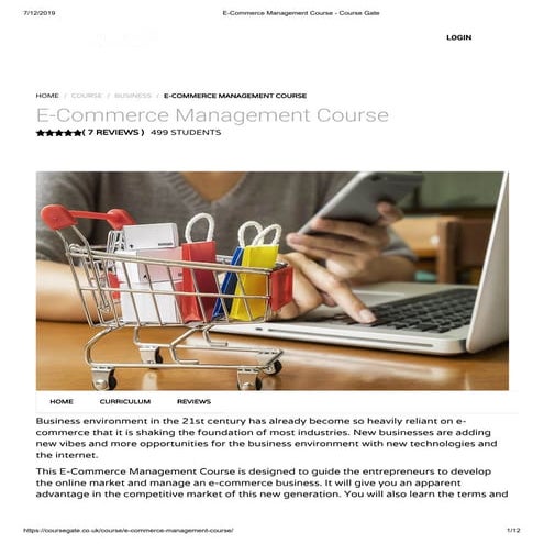 E-Commerce Management Course - Course Gate