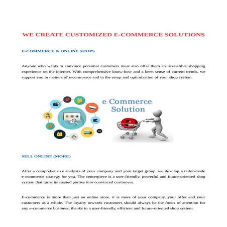 E commerce solutions