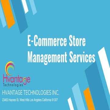 E commerce store management services