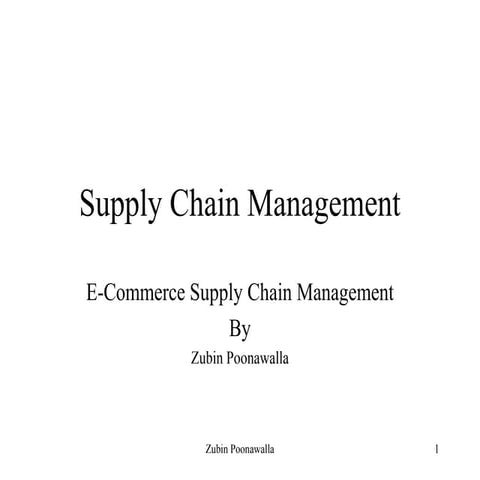 E commerce supply chain management | PPT