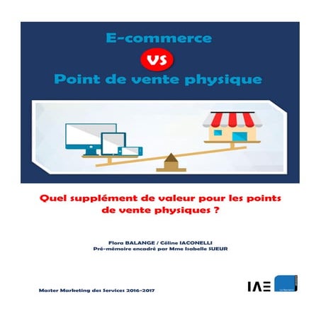 E-commerce vs Point de vente Physique. Quel supplément de valeur pour les poi...