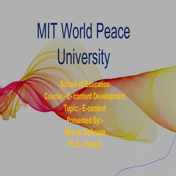 E- CONTENT-Meaning, Types and Advantages  .pptx