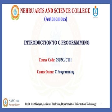 E- Content Introduction to C Programming - 1.pptx