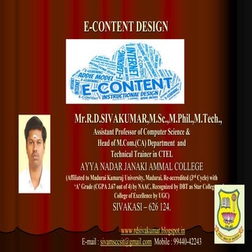 E-Content Design - R.D.Sivakumar