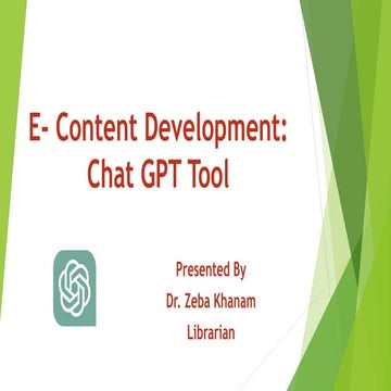 E-Content Development Chat GPT tool. By Dr. Zeba Khanam (Karamat Husain P.G. ...