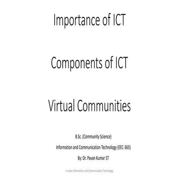 e-content_ICT_Notes for beginners: graduate level