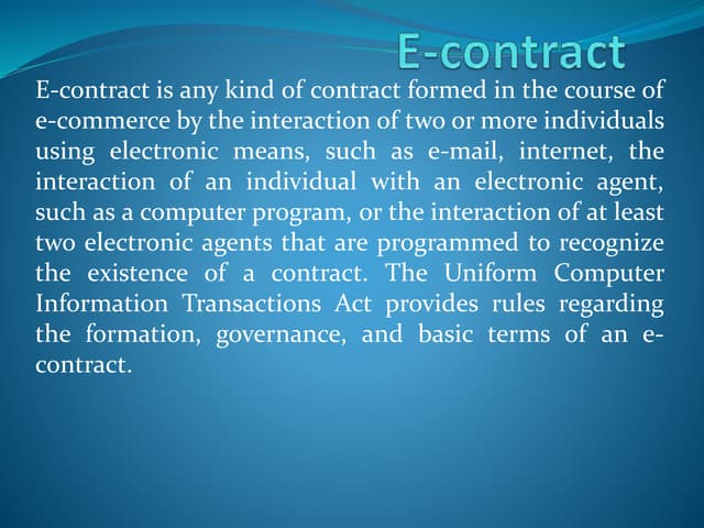 E contract