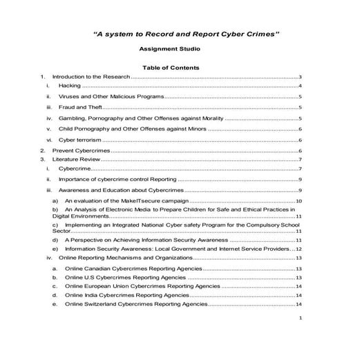 E crime thesis  Cyber Crime and its several types