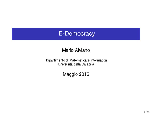 E democracy - Prof. Mario Alviano -...
