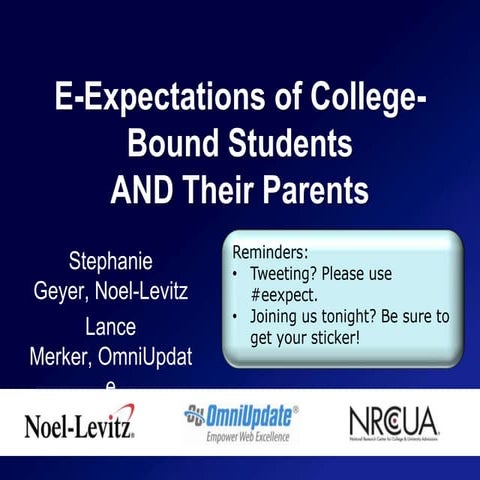 E expectations for edu web 2011