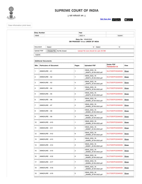 Application for Posthumous case status before Supreme Court of India PDF Application for Posthumous case status before Supreme Court of India PDF