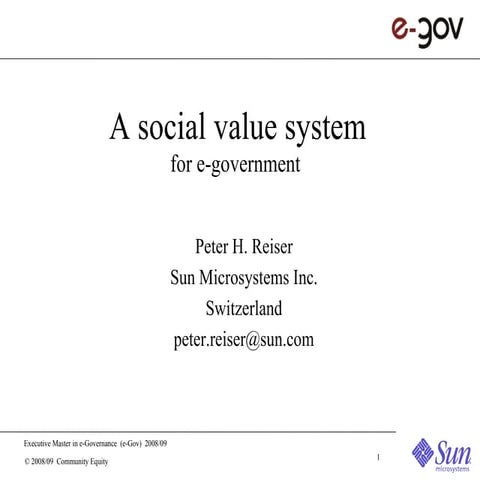 Social Value System for e-gov