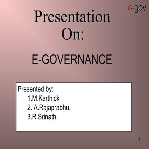 E governance
