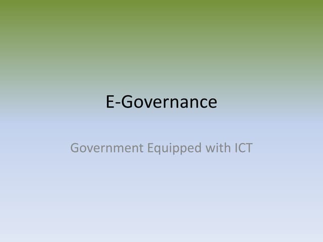 E - governance
