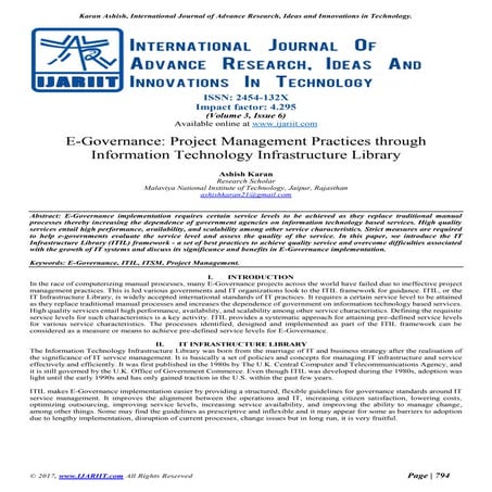 E governance project management practices through information technology infr...