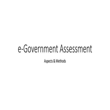 Digital Government Assessment Methods
